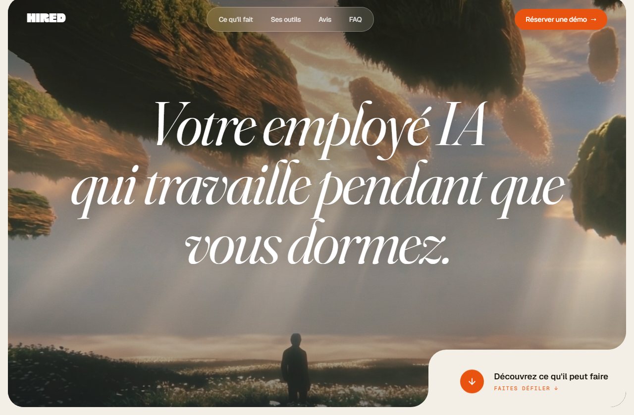 Le site HIRED : votre employé IA qui travaille pendant que vous dormez